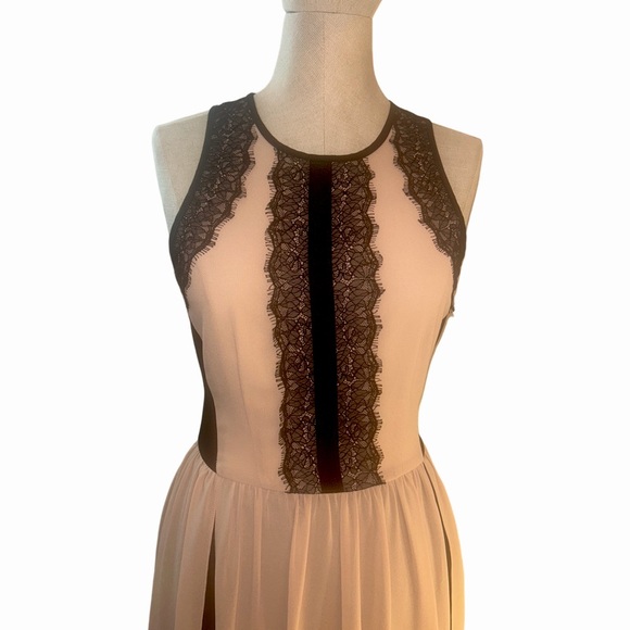 Sheer Dress With Lace Detail - Picture 4 of 8